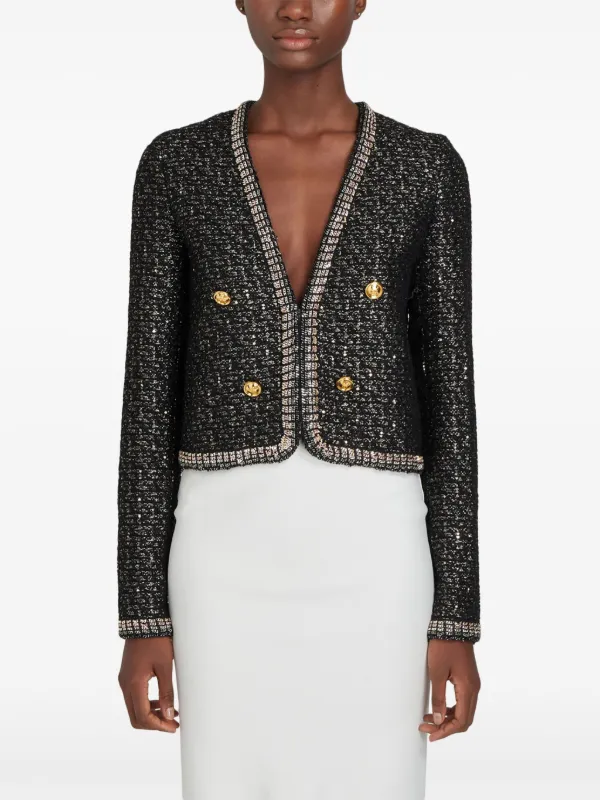 ジャケット GIAMBATTISTA VALLI Women Jackets 24FWPVCA6142 09UBE 9999 BLA Giambattista Valli Tweed Jacket | Orange | FARFETCH