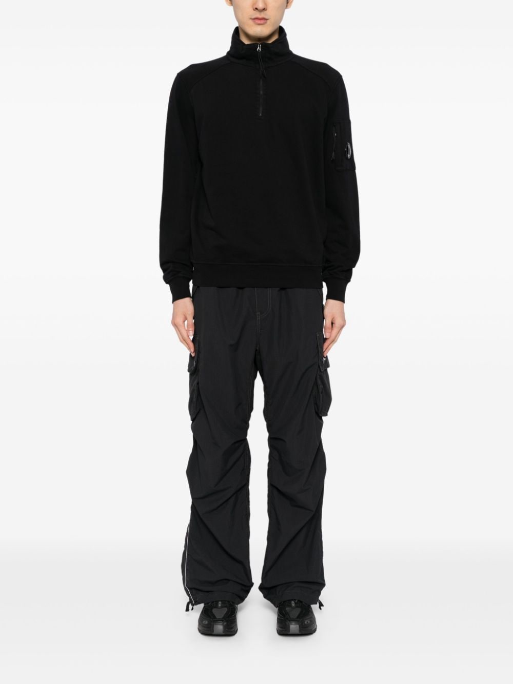 C.P. Company light fleece zipped sweatshirt - Zwart