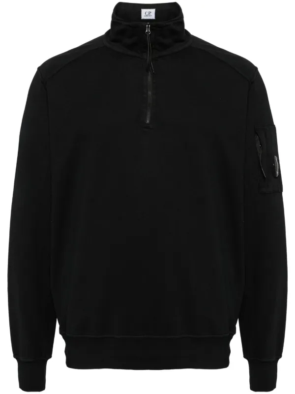 C.P. Company Light Fleece Half Zip Sweatshirt Black