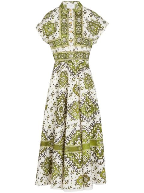 Giambattista Valli Tapisserie-print cotton-poplin midi dress