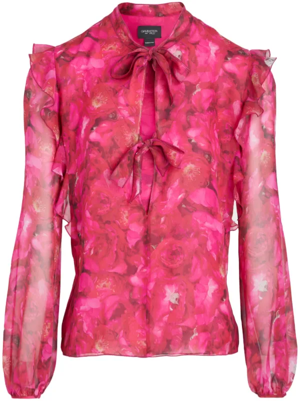 Floral-print Silk Blouse