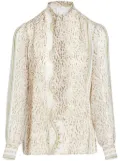 Giambattista Valli abstract-print silk-georgette blouse - White