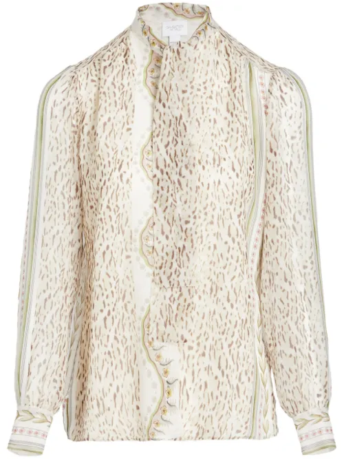 Blouse en soie à imprimé abstrait - Giambattista Valli - Modalova