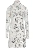 Giambattista Valli sequin macaramé mini dress - White