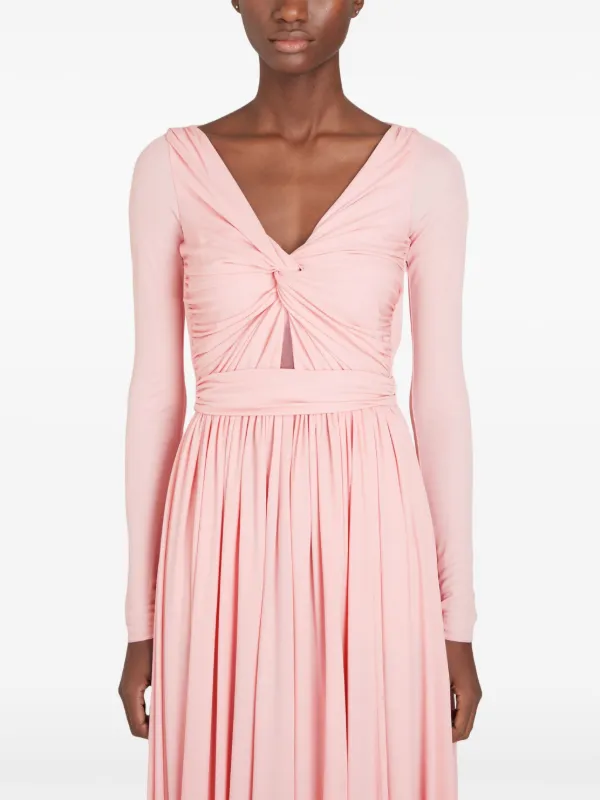 Giambattista Valli twist-front Jersey Maxi Dress | Pink | FARFETCH BN