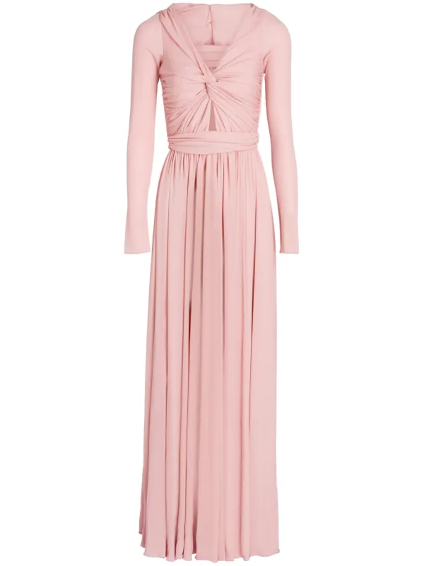 Giambattista Valli twist-front Jersey Maxi Dress | Pink | FARFETCH BN