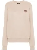 A.P.C. logo-embroidered cotton sweatshirt - Neutrals