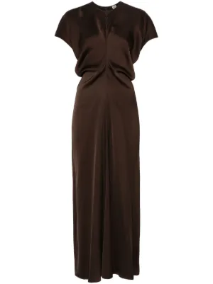 tove brown dress Tove Knit Tank Midi Dress  Copper & Black
