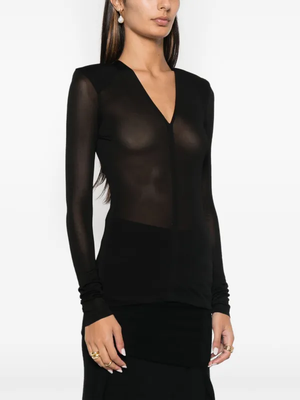 TOTEME Plunging V-neck Top | Black | FARFETCH