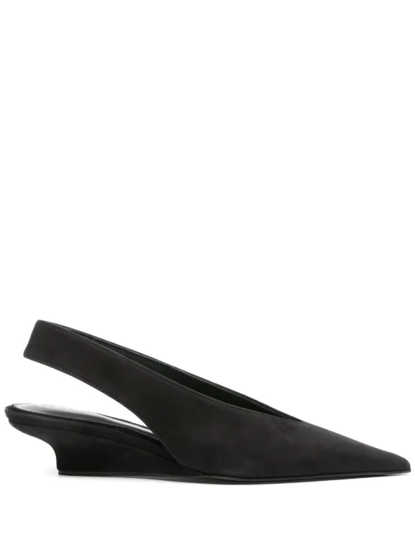 Black wedge heel pumps best sale