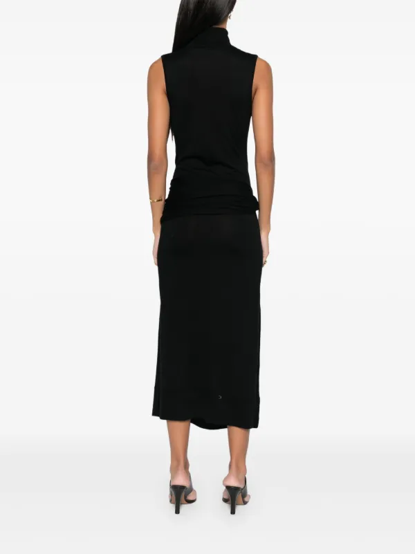 VIP【関税送料無料】希少 Toteme Black draped dress Draped V-neck dress black – TOTEME