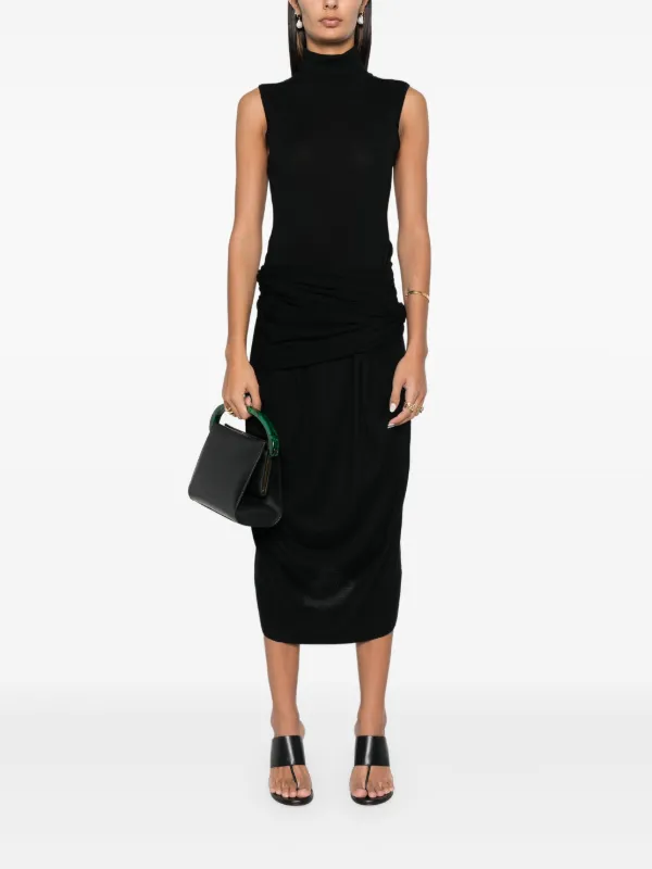 TOTEME Draped Midi Dress | Black | FARFETCH