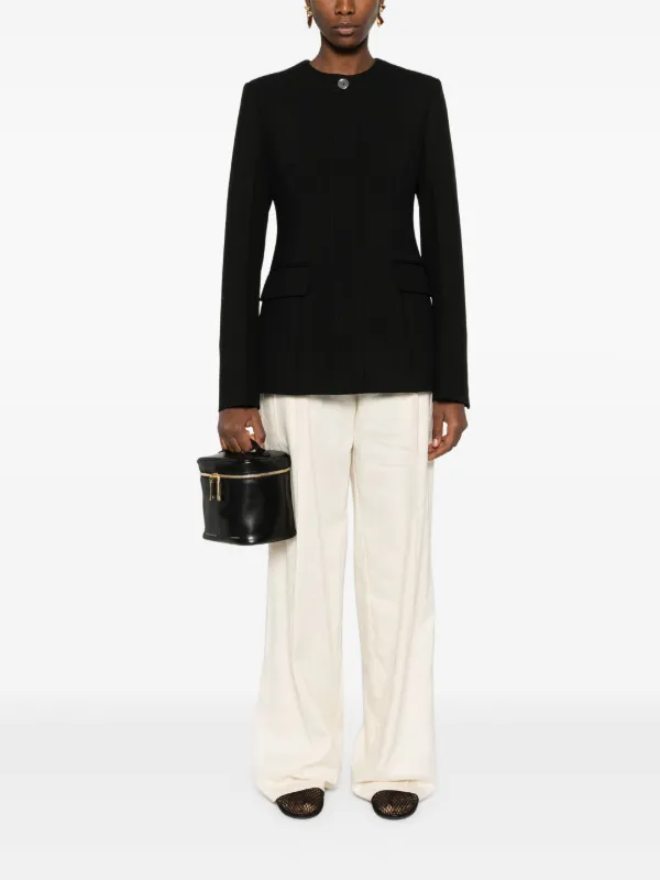 TOTEME Collarless Cinched Jacket | Black | FARFETCH