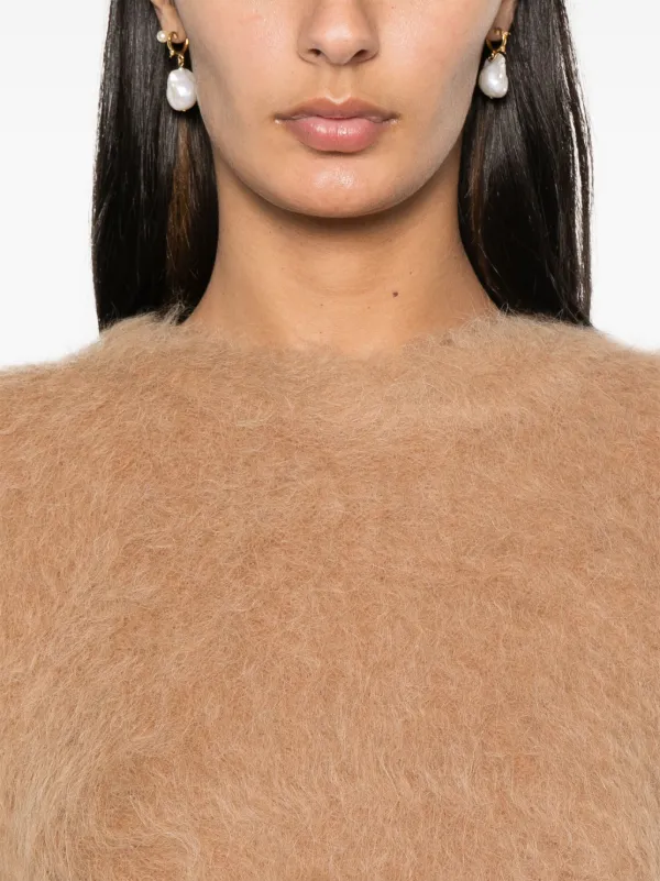 TOTEME brushed-finish Sweater | Brown | FARFETCH