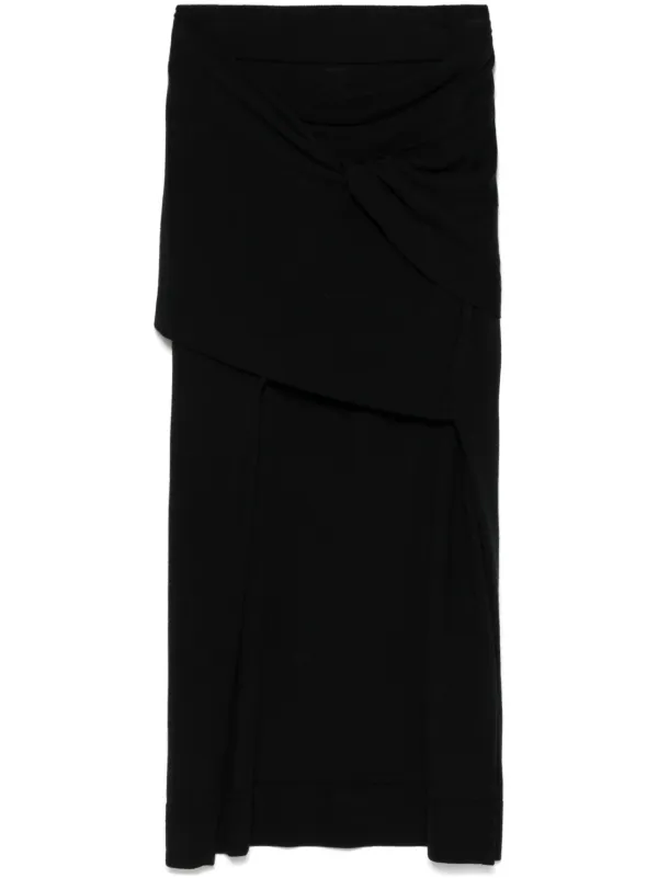 【TOTEME】ドレープ ファイン ニットスカート TOTEME ドレープ スカート | ブラック | FARFETCH JP