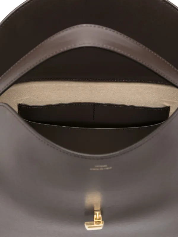 【Toteme】“T-Lock” ショルダーバッグ ブラウン送料関税込 TOTEME T-Lock leather shoulder bag | NET-A-PORTER