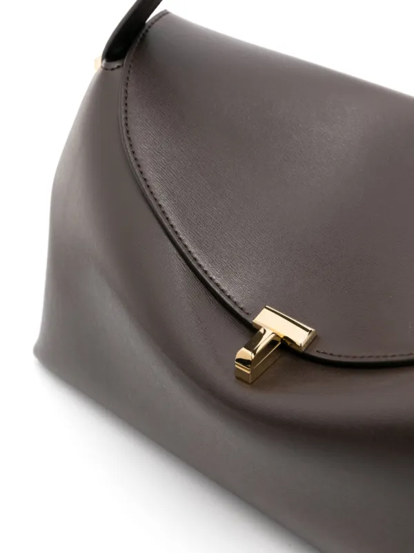 【Toteme】“T-Lock” ショルダーバッグ ブラウン送料関税込 TOTEME T-Lock leather shoulder bag | NET-A-PORTER