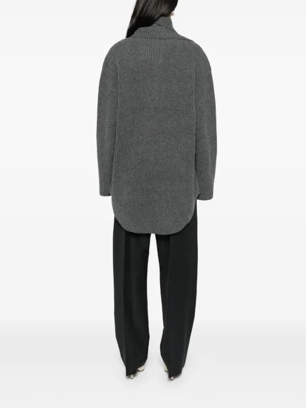 TOTEME attached-scarf Sweater | Grey | FARFETCH