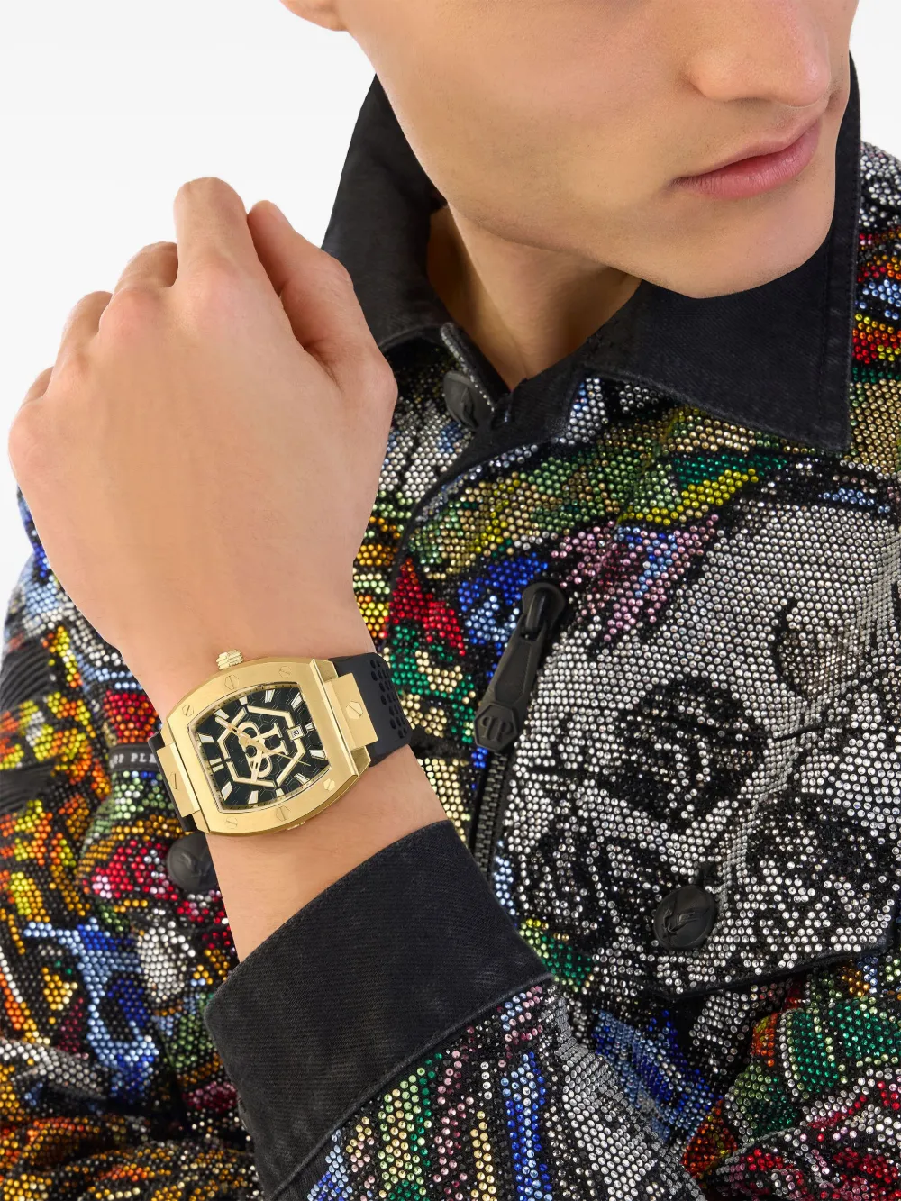 Philipp Plein The Hexagon Phantom 44mm - Zwart