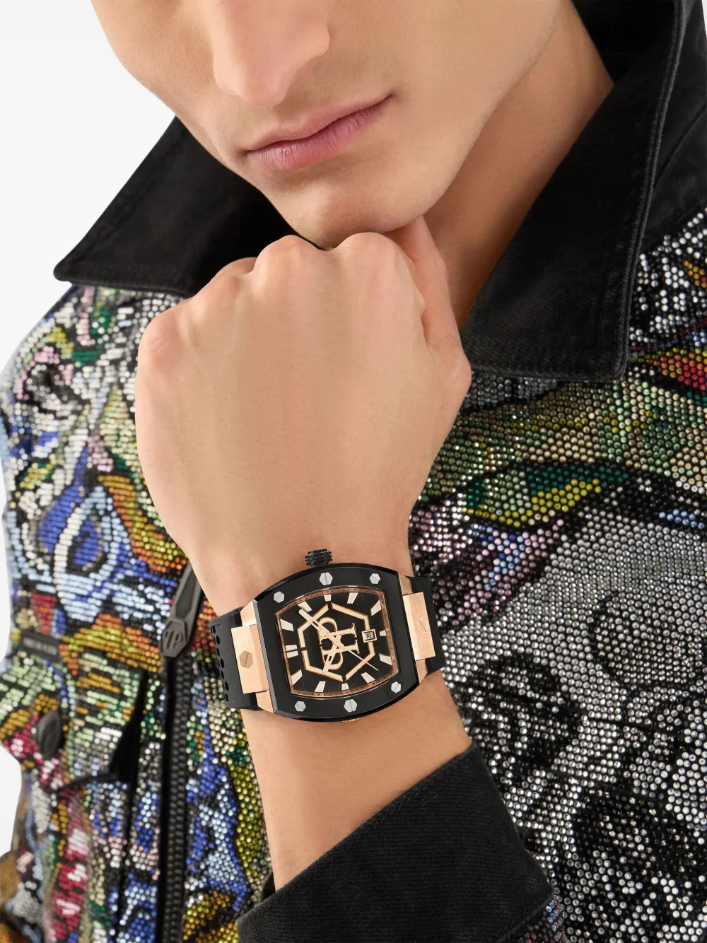 Philipp Plein The Hexagon Phantom 44mm - Zwart