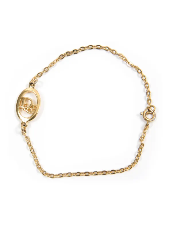 アクセサリー 90s christian dior gold logo bracelet Christian Dior women accessory vintage bracelet gold color CD logo