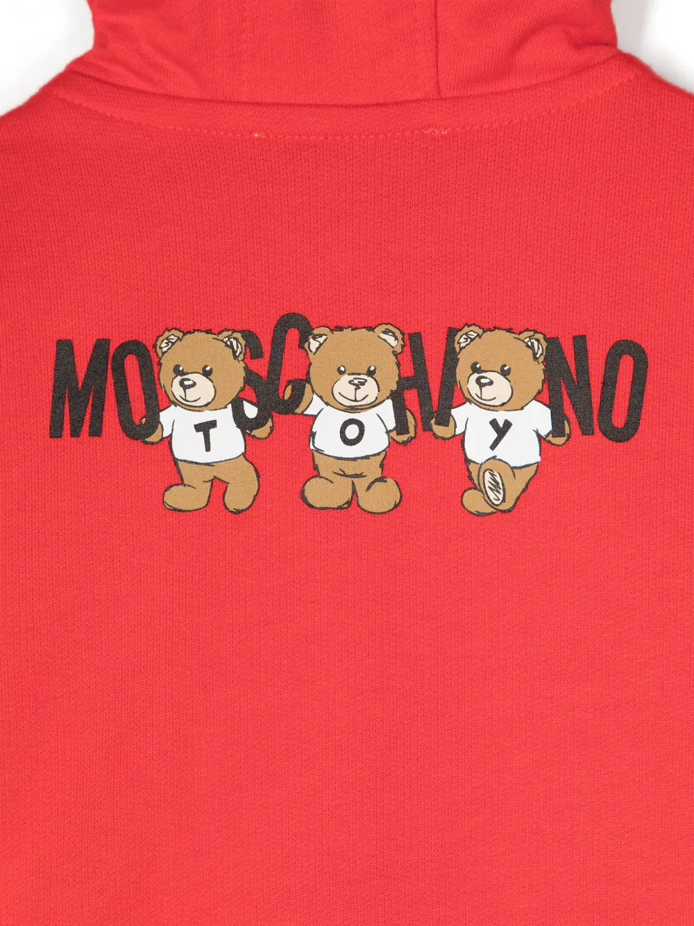 Moschino Kids Hoodie met logoprint en rits Rood