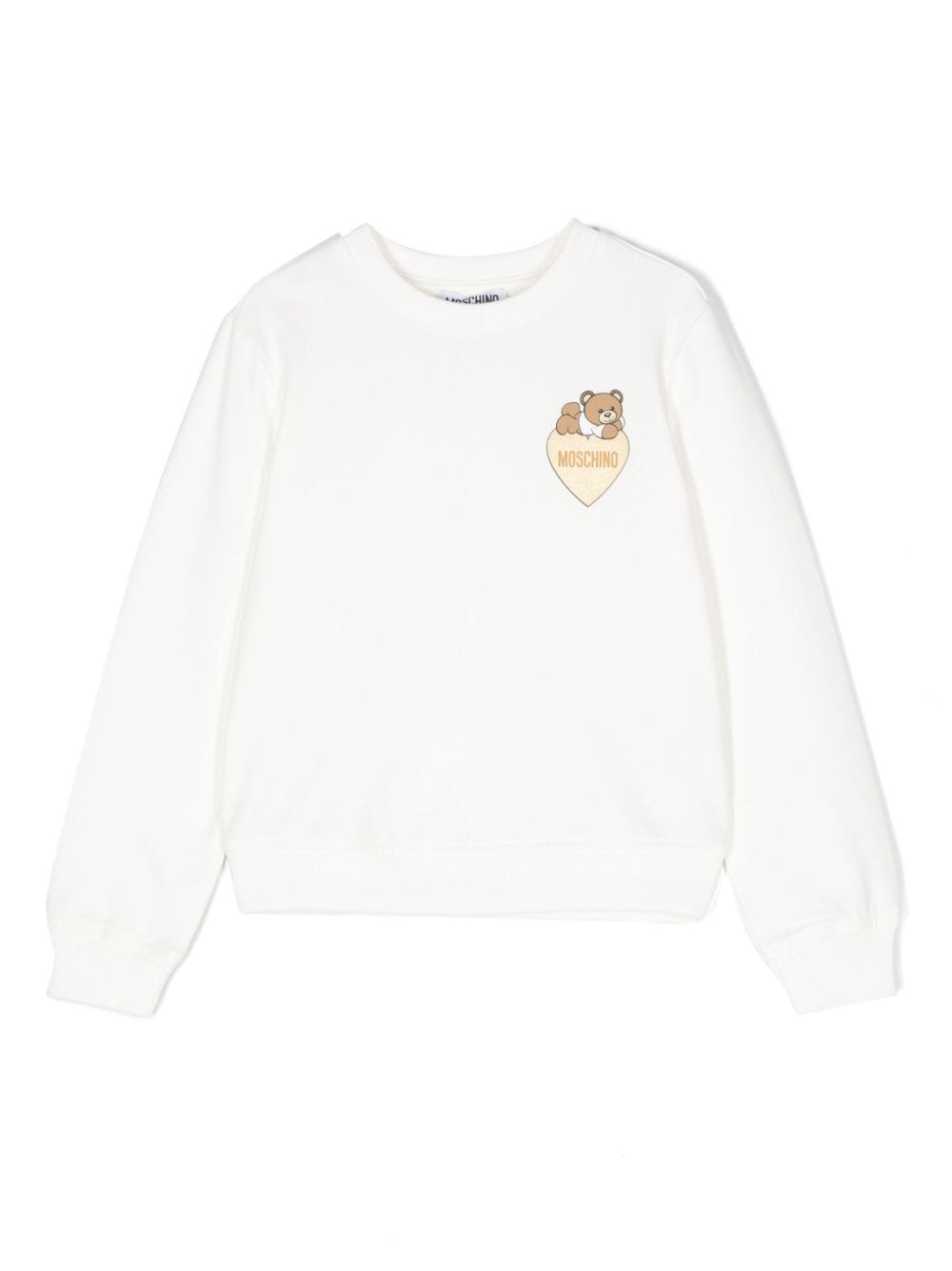 Moschino Babies' Sweatshirt Mit Teddy-motiv In Weiss