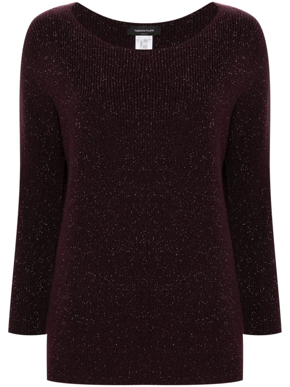 Shop Fabiana Filippi Lurex-detail Sweater In Purple