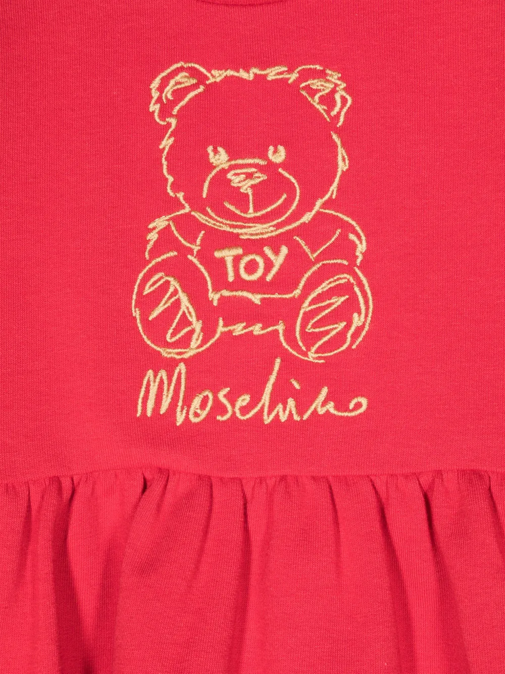 Moschino Kids Jurk met geborduurde teddybeer Rood
