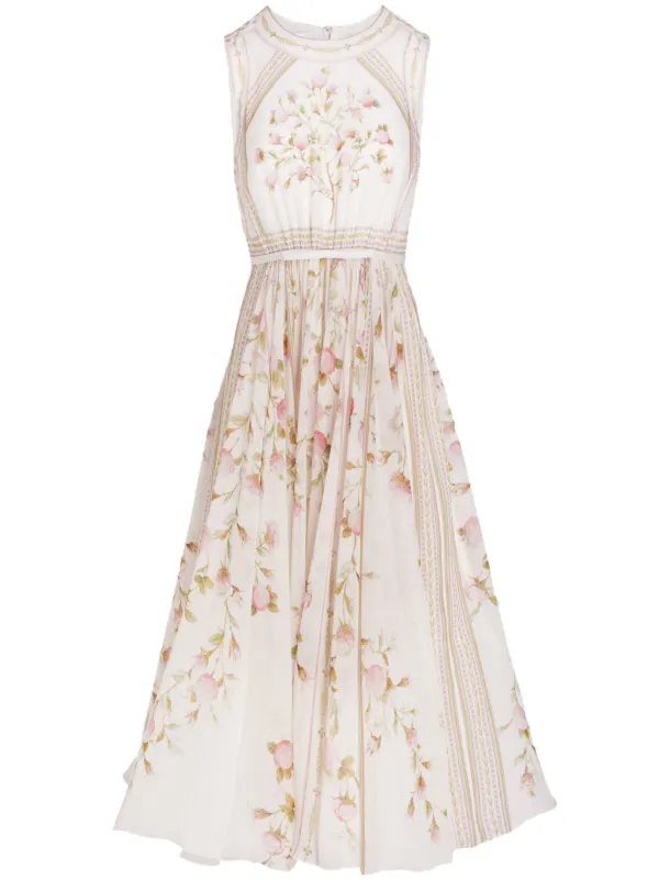 GIAMBATTISTA VALLI Belted printed silk-georgette maxi dress