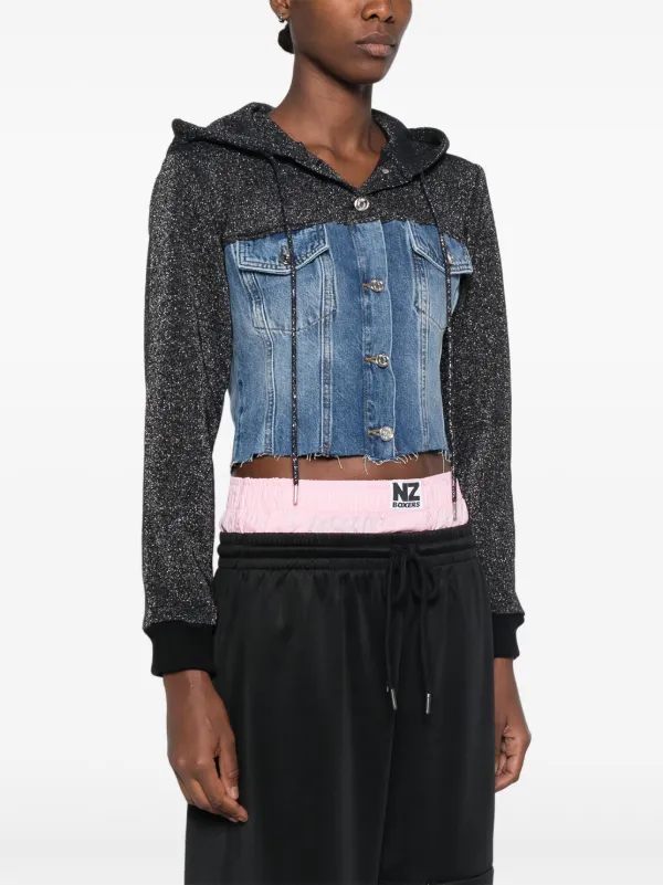 LIU JO Cropped Denim Jacket Blue FARFETCH IE