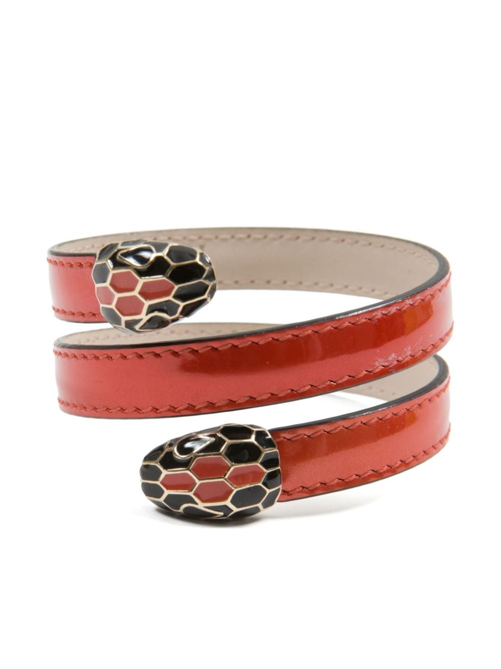 Bvlgari Pre-Owned 2000s Serpenti Forever leather bracelet - Oranje