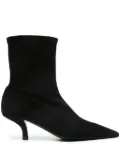 TOTEME 60mm The Suede sock boots - Black