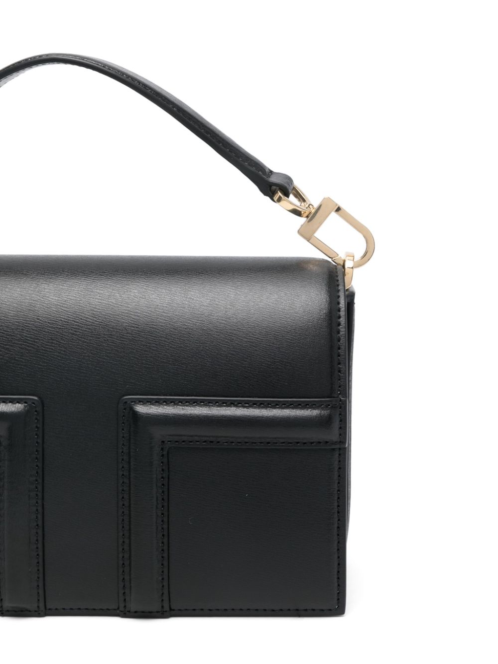 Shop Totême T-flap Leather Mini Bag In Black