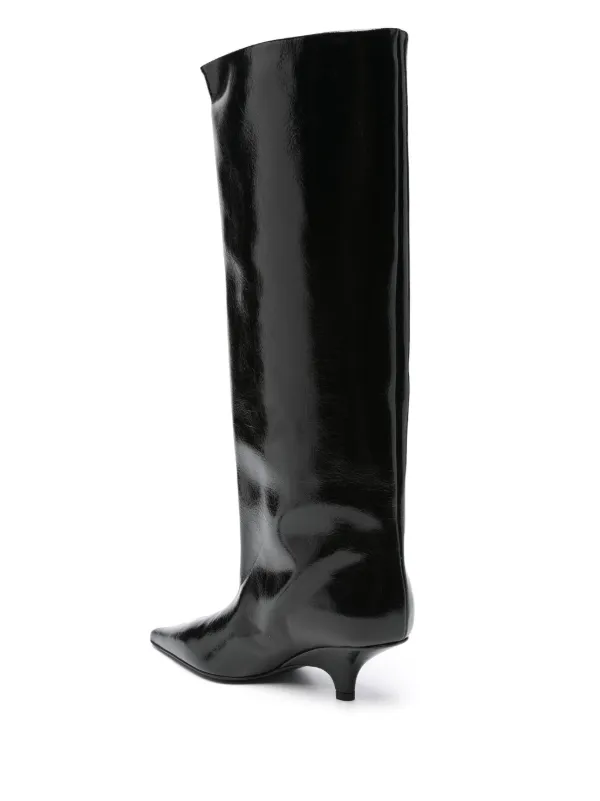 TOTEME 55mm The Wedge-Heel Boots Black FARFETCH IN