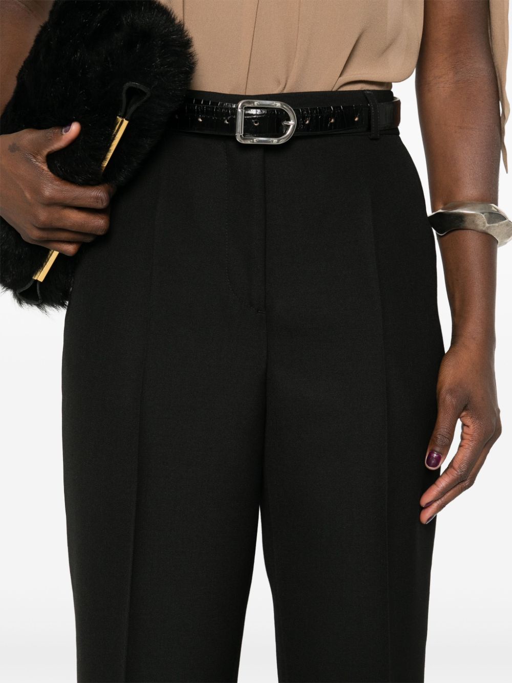 Shop Totême Low-rise Tailored Trousers In Black