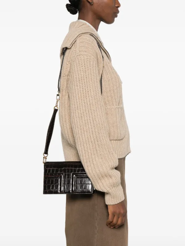 TOTEME T-Flap crocodile-embossed Mini Bag | Brown | FARFETCH ID