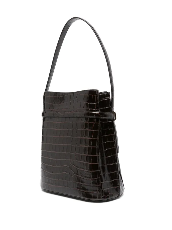 【関税送料込】TOTEME クロコエンボスレザーバケットバッグ TOTEME クロコエンボス バケットバッグ | ブラウン | FARFETCH JP