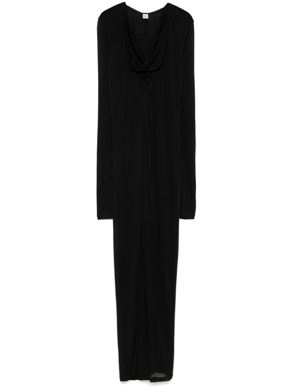 Shop Totême Draped V-neck Dress In Black