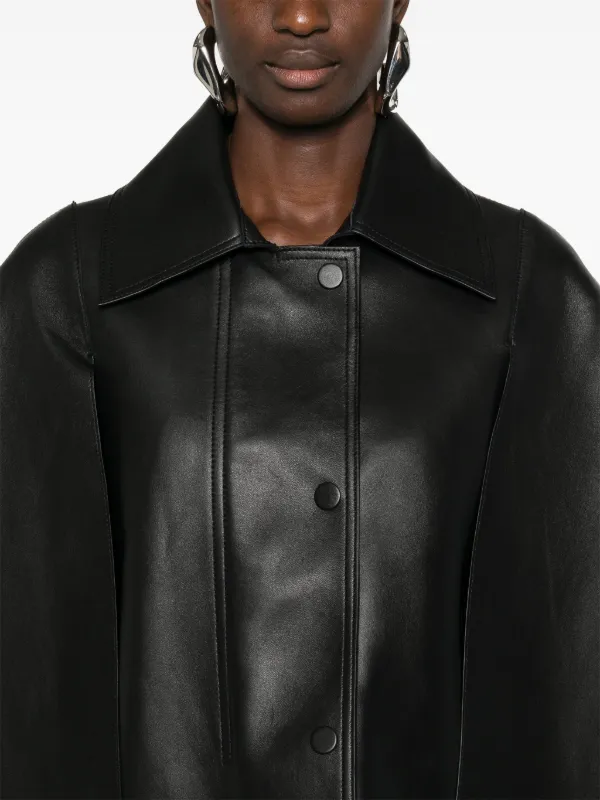 Leather cape blazer hotsell