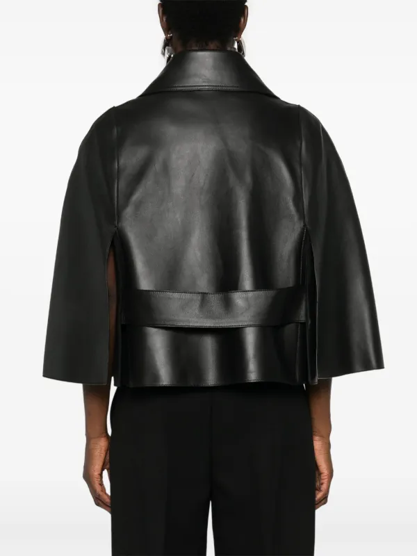 TOTEME Double Leather Cape Black FARFETCH PH