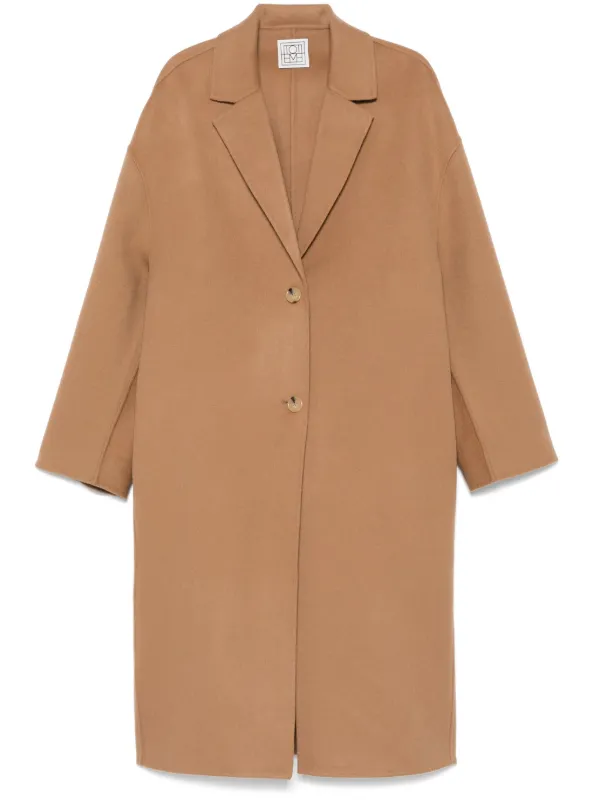 【TOTEME】ダブルクラスプ ウール コート ブラウン TOTEME ウール コート | ブラウン | FARFETCH JP