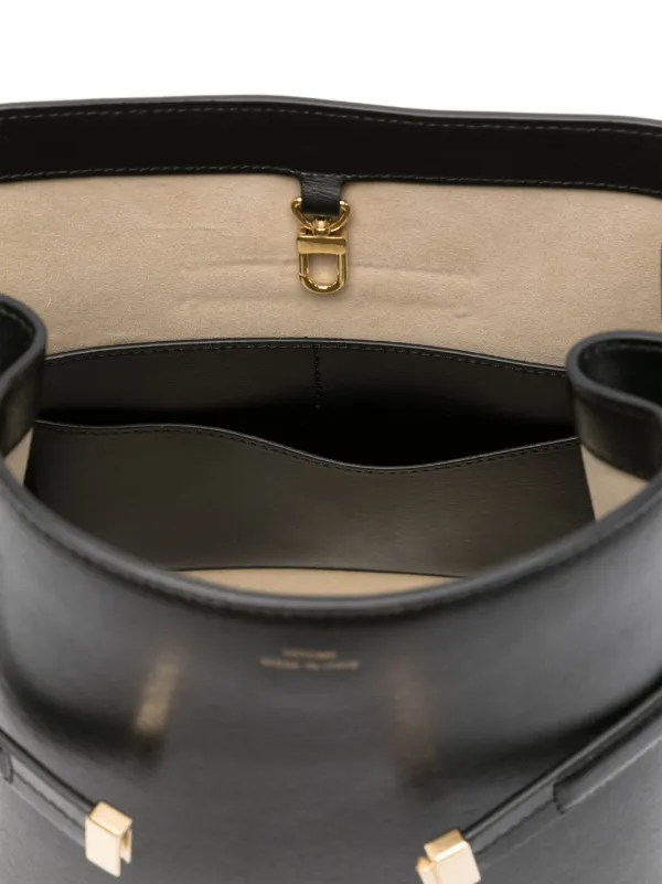 TOTEME Belted Leather Bucket Bag | Black | FARFETCH