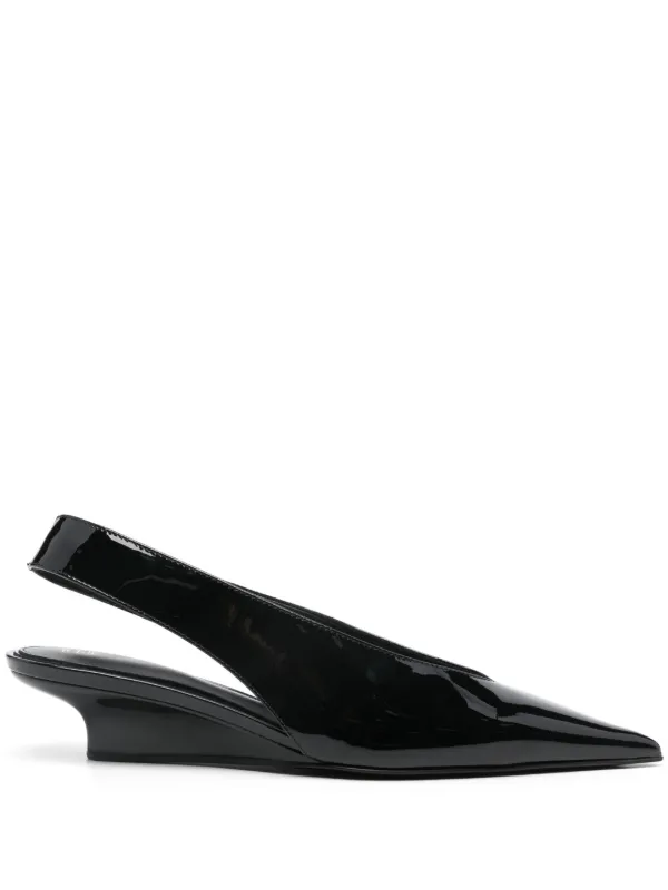 TOTEME 35mm The Wedge Heel Slingback Pumps Black FARFETCH SG