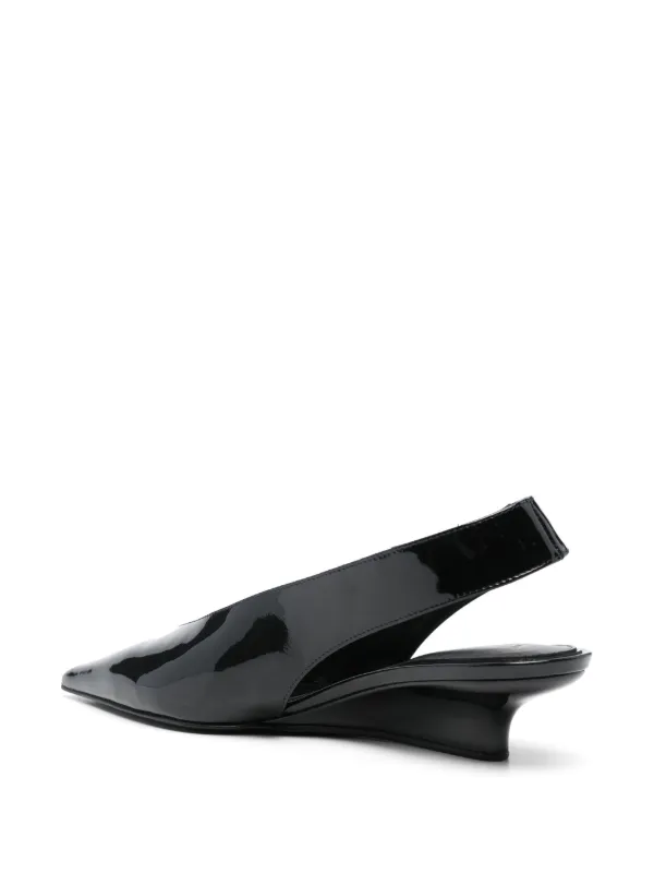 TOTEME 35mm The Wedge-Heel Slingback Pumps | Black | FARFETCH
