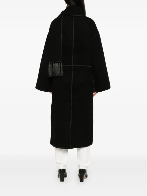 TOTEME エンブロイダリー スカーフ コート | ブラック | FARFETCH JP