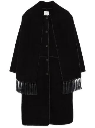 TOTEME エンブロイダリー スカーフ コート | ブラック | FARFETCH JP