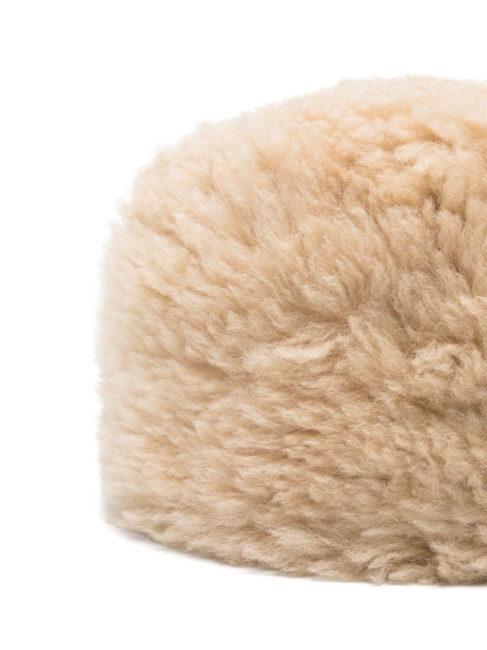 Shop Totême Shearling Pillbox Hat In Neutrals