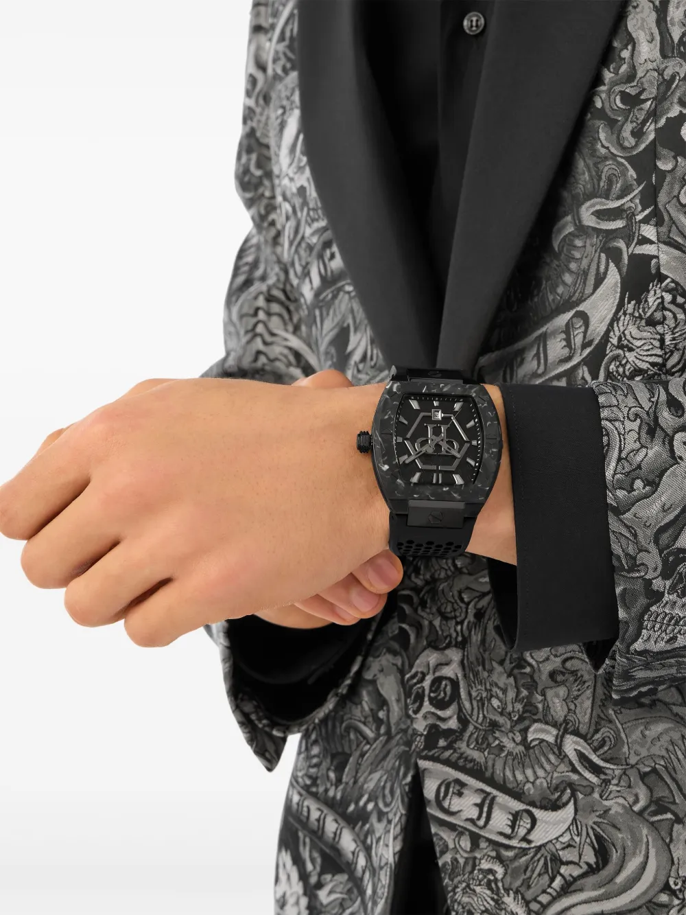 Philipp Plein The Hexagon Phantom 44mm - Zwart