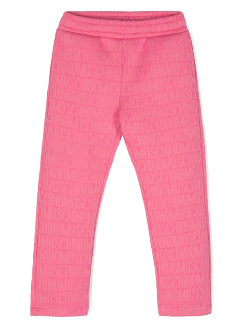 Moschino Kids intarsia-logo straight-leg trousers 
